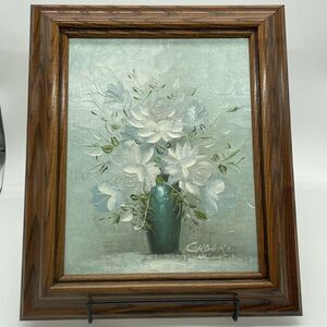 Oil Painting Flowers in Vase Signed Corbero Framed 11x13 COA Artistic Interiors